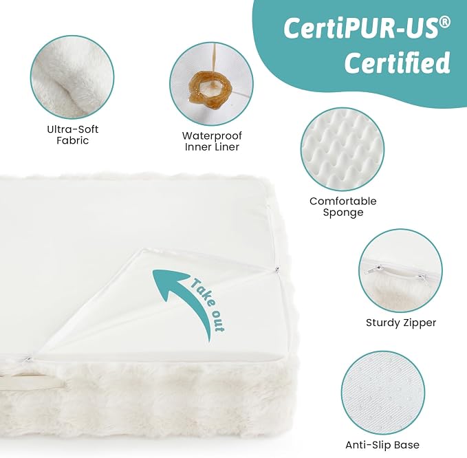 Faux Rabbit Fur Orthopedic Dog Bed, Large Dog Bed, Supportive Foam Pet Sofa - Image 5
