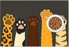 Cute Animal Paw Print Cat Food Mat Easy Clean Fast Dry Pet Feeding Mat - Image 8