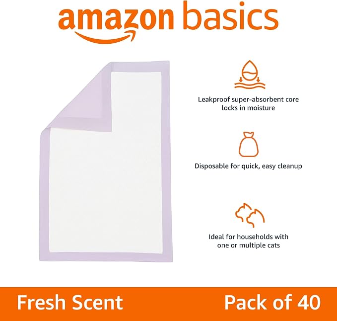 Amazon Basics Cat Litters Pee Pads, Universal Fit - Image 2