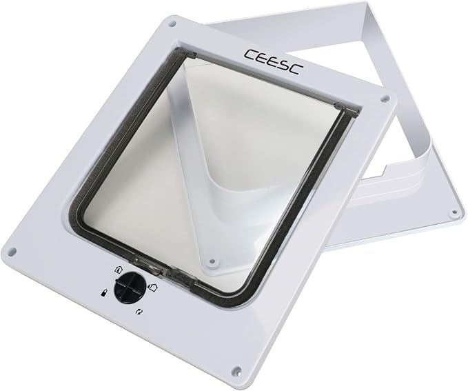 CEESC Large Cat Door for Interior/Exterior Door, Weatherproof, Rotary 4 Way - Image 2