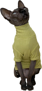 Sphynx Cats Shirt Cat Turtleneck Cotton Sweater Pullover Kitten T-Shirts - Image 4