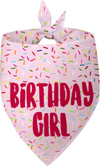 Birthday Girl Dog Bandanas 1 Pack, Triangle Reversible Pet Scarves by Yaofavo
