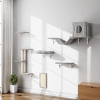 NUNU LAB Wall Mounted Cat Climber Set, Scratcher Board and Hammock, Shelves by NUNULAB