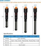 PULACO 50Watt Aquarium Heater for 6-15 Gallon Fish Tank, Adjustable Submersible - Image 2