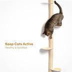 68" Tall Wall-Mounted Cat Tree – Modern Space-Saving Cat Shelf - Image 4