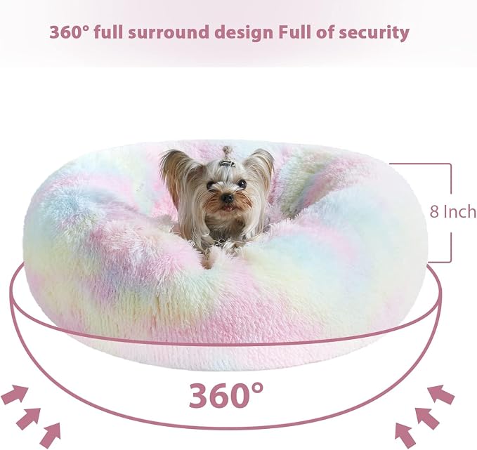 WNPETHOME Donut Dog Beds Large Sized Dog, Anti-Anxiety Caming Large Pet Bed - Image 3
