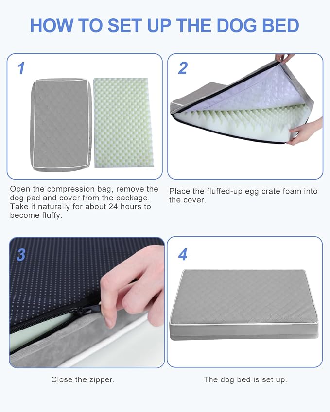 KSIIA Orthopedic Dog Bed for Crate Large Dog Bed XL - Image 8