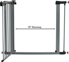MidWest Homes for Pets 29-Inch High Walk-thru Pressure Mounted Gray Steel Dog - Image 9