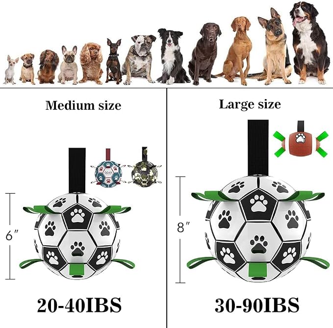 QDAN Dog Soccer Balls Toy with Bell Inside, Outdoor Interactive Dog Toys - Image 3