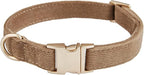 Soft Cotton Dog Collar with Metal Buckle Adjustable Heavy Duty Comfy Corduroy by YUDOTE