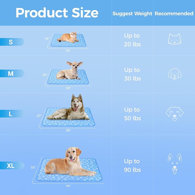 Rywell Cooling Mat for Dogs Extra Large, Washable Non-Toxic Portable Kennel Dog - Image 9