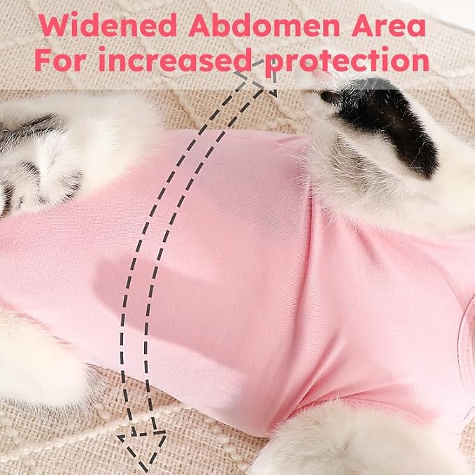 Cat Recovery Suit for Spay Abdominal Wounds, Kitten Onesie Bodysuit for Cats - Image 5