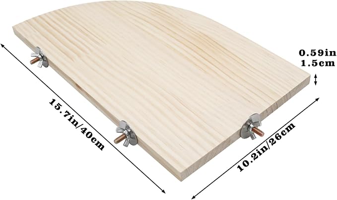 Bird Perch Stand Platform, 15.7 × 10.2 Inch Large Natural Wooden Small Animals - Image 3