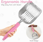 Cat Litter Scoop, Metal Cat Scooper, Plastic Handle Scoop, Sifting Shovel - Image 4