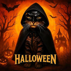 Black Bat Cat Mask and Cloak Costume - Image 3
