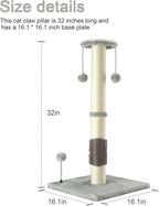 PEEKAB 32" Tall Cat Scratching Post Sisal Scratch Posts - Image 4