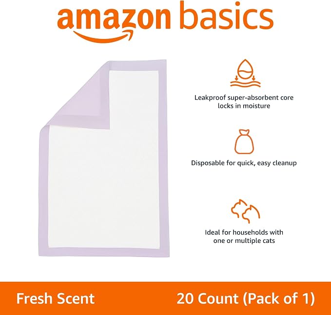 Amazon Basics Cat Litter Pee Pads, Odor Control - Image 2