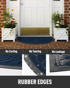 tchdio Door Mat Outdoor Indoor Entrance Doormat-Semicircular Durable Rubber Non - Image 5