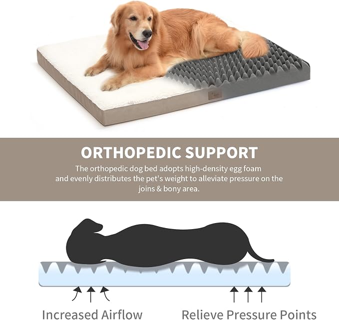 Orthopedic Dog Bed for Extra Large Dogs, XL Waterproof Comfort Pet Bed for - Image 3