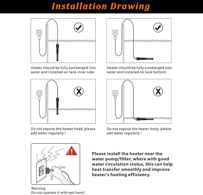 PULACO 100Watt Aquarium Heater for 15-25 Gallon Fish Tank, Adjustable - Image 5