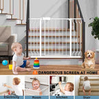 29-34 Inch Wide Baby Gate for Stairs Dog Gate Indoor Pressure Mounted No Drill - Image 8