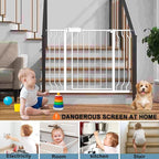 Extra Wide Baby Gates 71.5-76.3 Inch White Pressure Mounted Baby Gate Indoor - Image 8