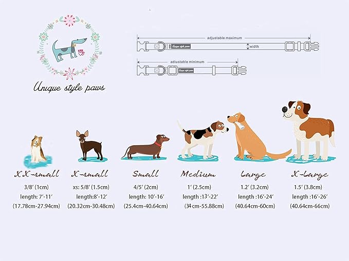 Unique style paws Dog Collar Metal Buckle Colorful Flower Collar Gift Durable - Image 5