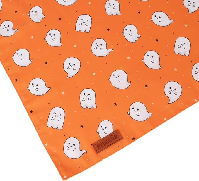 PTDECOR Halloween Dog Bandana, Cute Ghost Pumpkin Design Reversible Holiday Pet - Image 5
