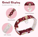 PetsHome Cat Collar, Dog Collar, PU Leather Adjustable Pet Collar - Image 4