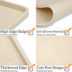 Ptlom Pet Placemat for Dog and Cat, Waterproof Non-Slip Silicone Feeding Bowl - Image 4