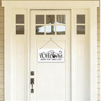 Welcome Sign for Front Door, Welcome Decor Wooden Hanging Sign for Cats Lover - Image 4