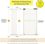 Lumizone Extra Tall Pet Gate 55.12" High Pressure Mounted 12.60" Wide Extension - Image 4