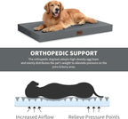 Outdoor Large Washable Dog Bed, Orthopedic Egg Crate Foam Dog Crate Mat - Image 3