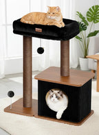 Modern Cat Tree for Indoor Cats, Nordic Loft Style, Wooden Cat Tower by Purrlato