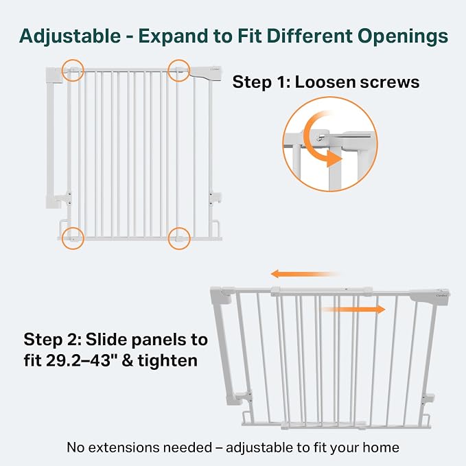 Cumbor 34" Extra Tall No Bottom Bar Baby Gate - Image 3