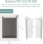 Baboni Pet Door for Wall, Steel Frame and Telescoping Tunnel, Aluminum Lock - Image 5
