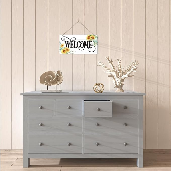 Welcome Sign for Front Door, Welcome Decor Wooden Hanging Sign for Wall Decor - Image 5