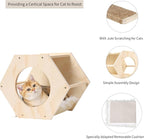 KATRIS Cat Shelves with 3 Steps Scratcher Post & Hammock, Wall Mounted Climbing - Image 4