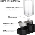 Sfozstra Dog Water Bowl Dispenser: 6L Large Black Gravity Stainless Steel Bowl - Image 3
