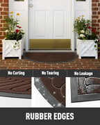 tchdio Door Mat Outdoor Indoor Entrance Doormat-Semicircular Durable Rubber Non - Image 5