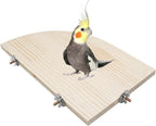 Bird Perch Stand Platform, 15.7 × 10.2 Inch Large Natural Wooden Small Animals by Dnoifne