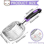Cat Litter Scoop, Metal Cat Scooper, Rubber Handle Scoop, Sifting Shovel – - Image 2