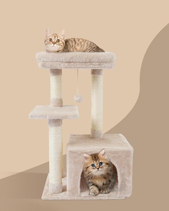 FISH&NAP Cute Cat Tree Kitten Cat Tower - Image 5