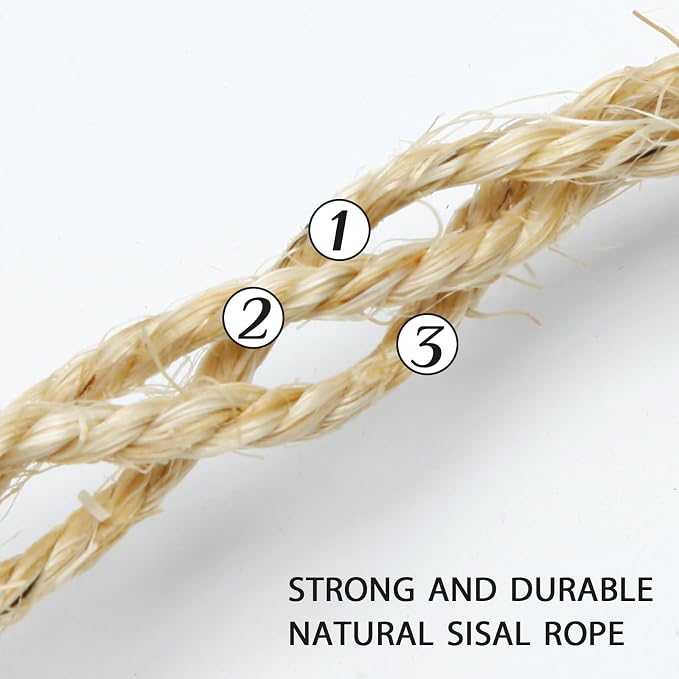 Natural Sisal Rope 1/4 Inch 32-Feet - Image 3