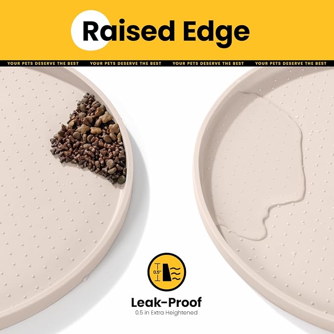 Dog Food Mat, Raised Edges Pet Food Mats - Image 2