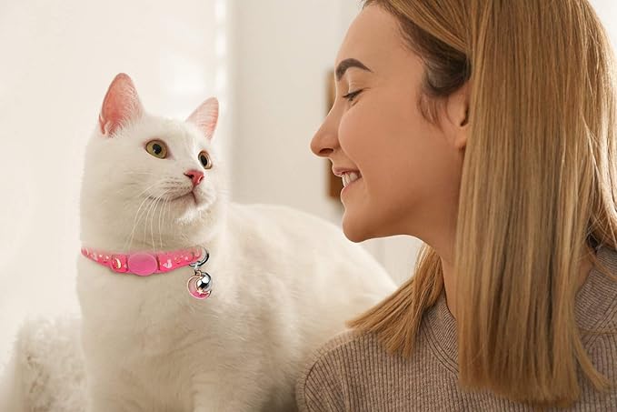4PCS Cat Collar with Bells, Breakaway Cat Collars, Moons Stars Cute Kitty - Image 2