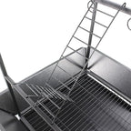 62 Inch Bird Cage with Wooden Perches, Standing Wrought Iron Birdcage with - Image 8