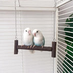 Natural Wood Parakeet Swing Toy, Budgie Wooden Perch Stand, Small and Medium - Image 3