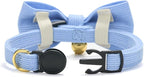 Soft Corduroy Cat Collar with Bell and Bowtie, Safety Breakaway Clasp, - Image 5