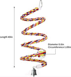 2Pcs 43'' Bird Rope Perches Birdcage Swing Toys 100% Cotton Natural Bird Perch - Image 3